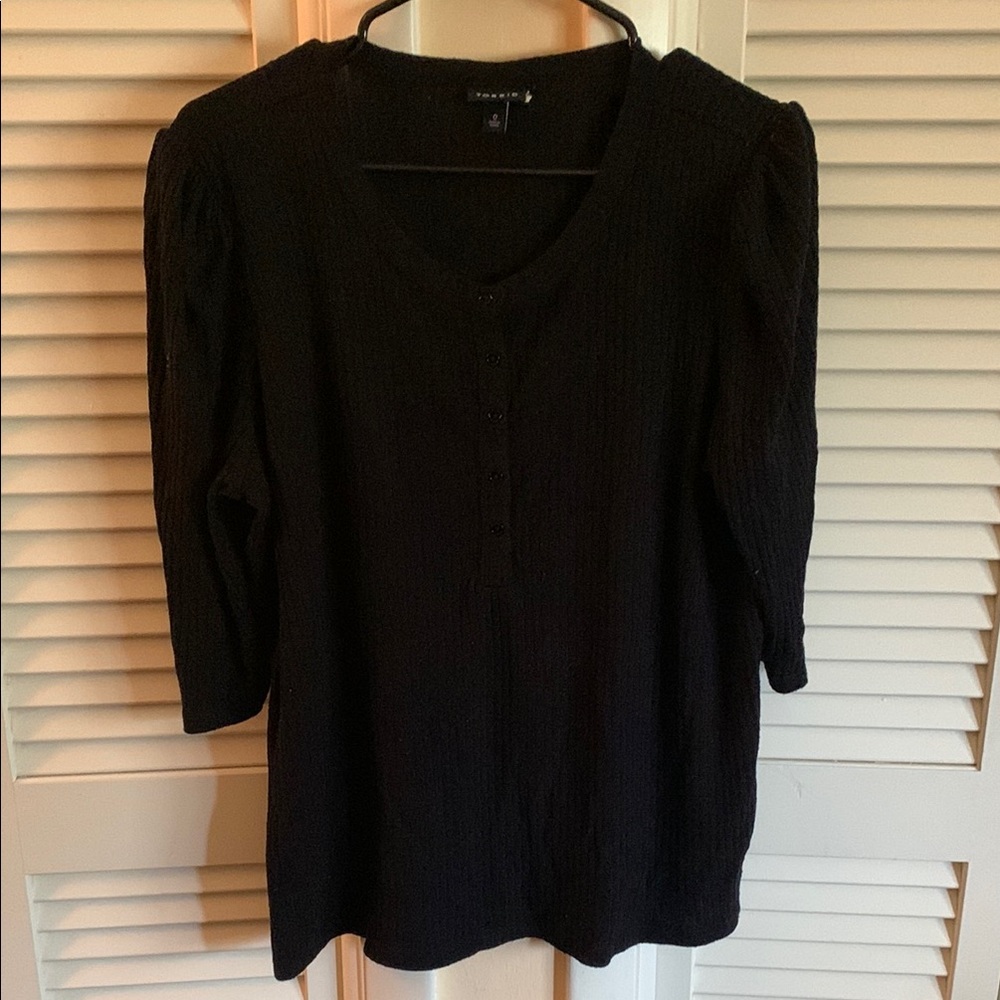 Torrid Black Boxy 3/4 Sleeve Blouse